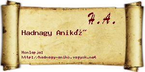 Hadnagy Anikó névjegykártya